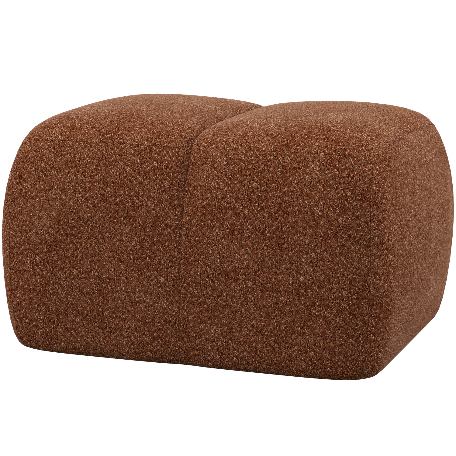Pouf MOJO 80 x 60 cm Hocker Sitzhocker Chenille Wolle rostbraun