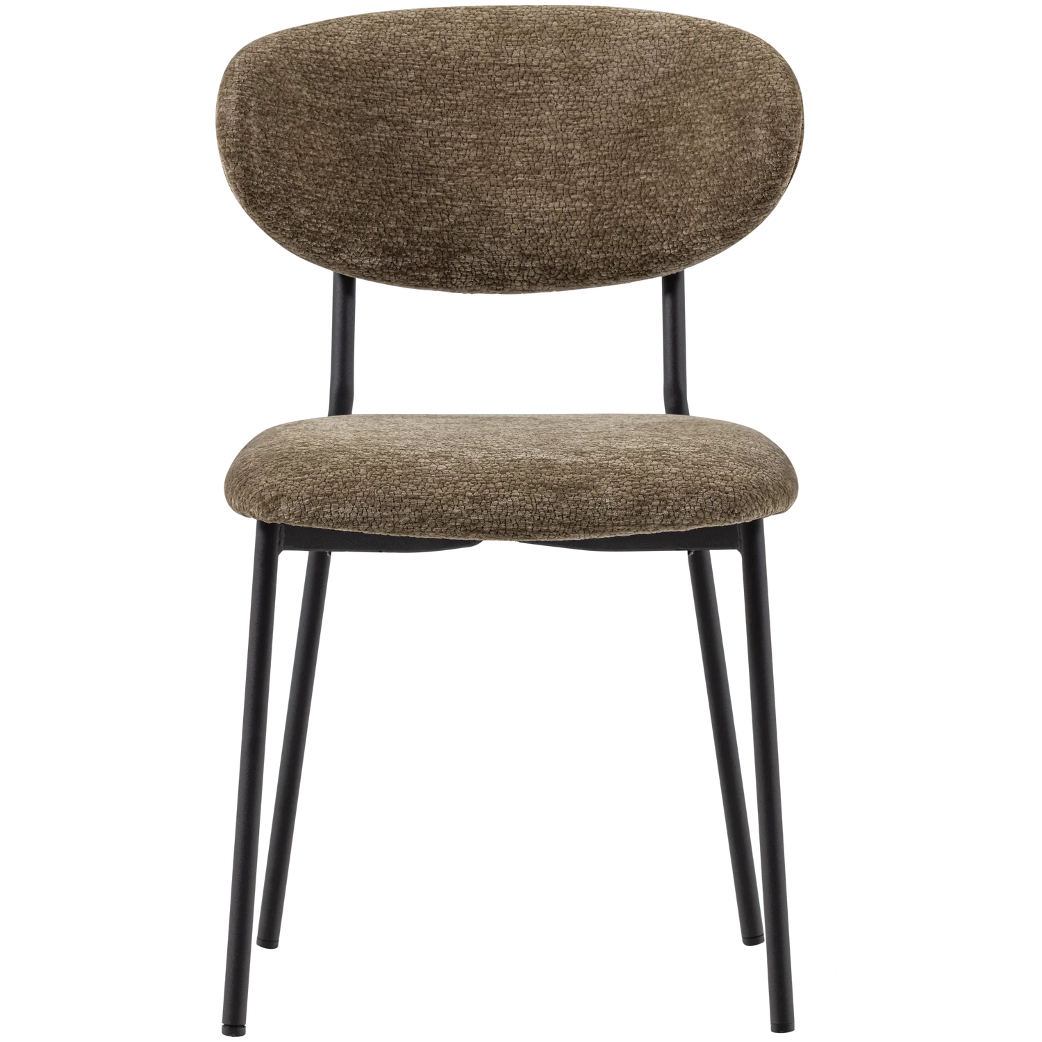 2er Set Esszimmerstuhl KJELD Struktur Chenille grün