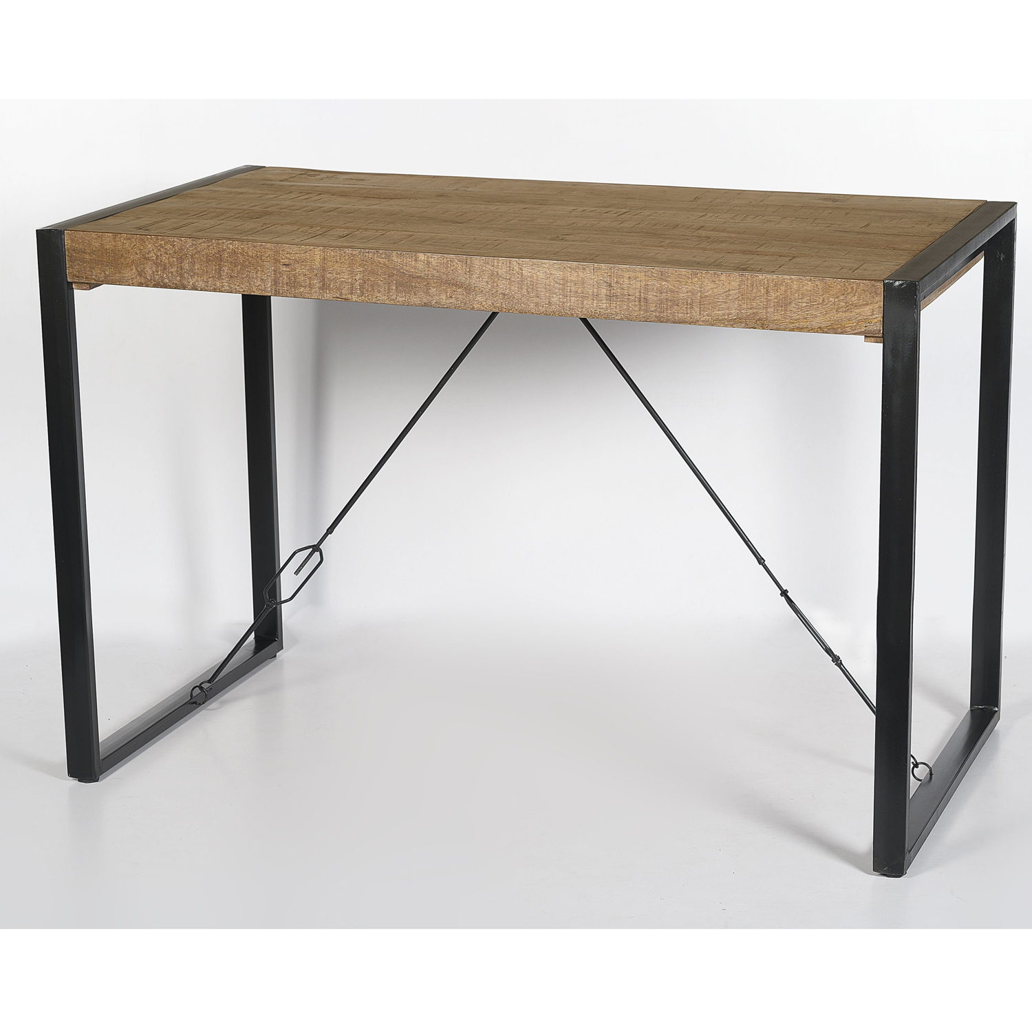 Bartisch Nairobi 140 x 90 cm Mangoholz Metall schwarz