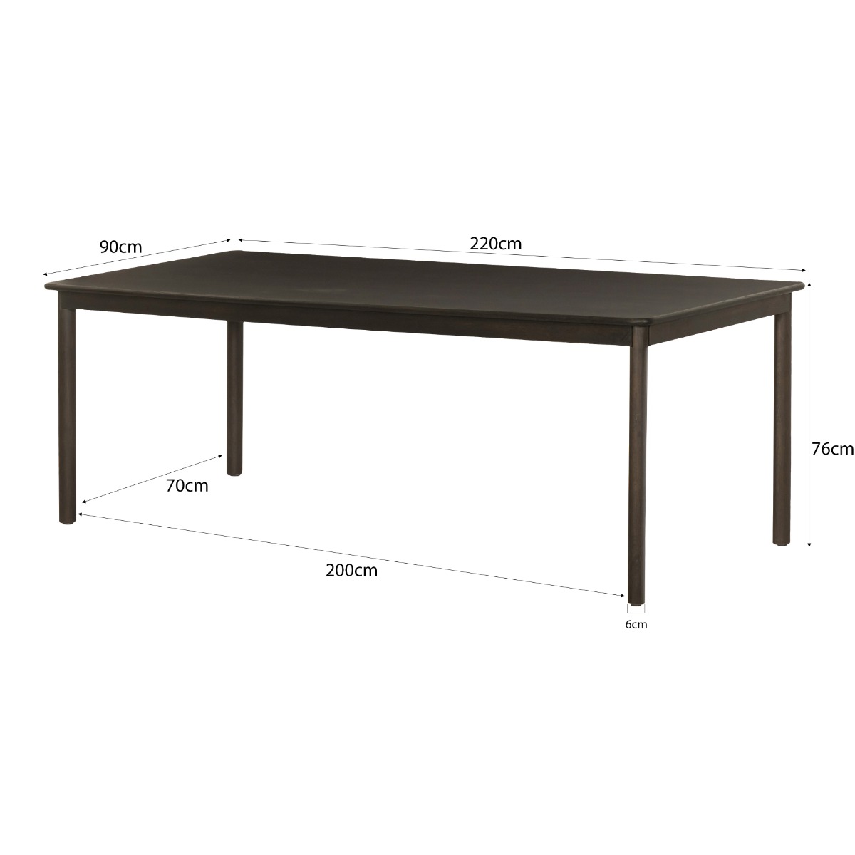 Esstisch Tobago 220 x 90 cm Eichenholzfurnier Espresso braun