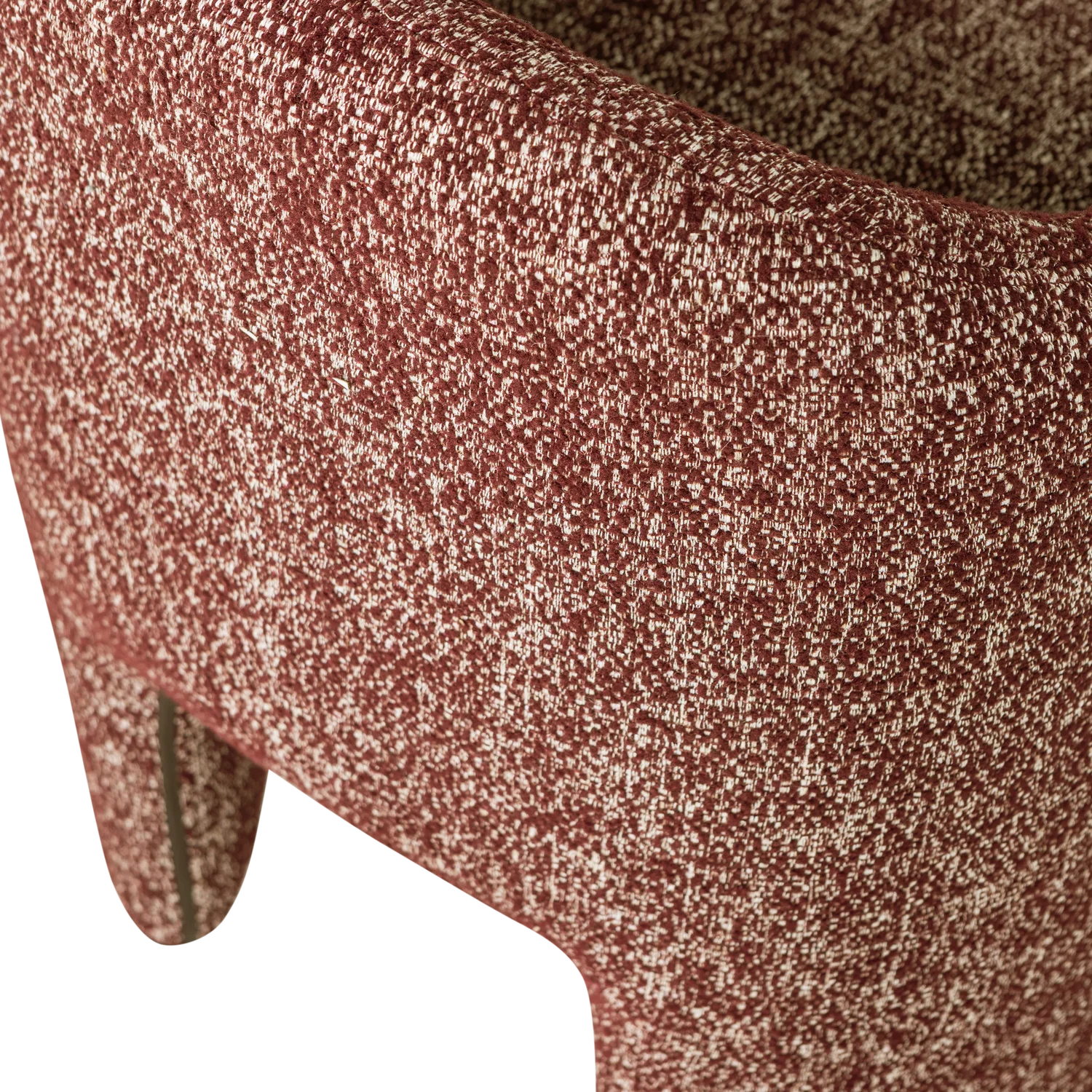 Armlehnstuhl CORDO auf Rollen Melange Stoff rostbraun