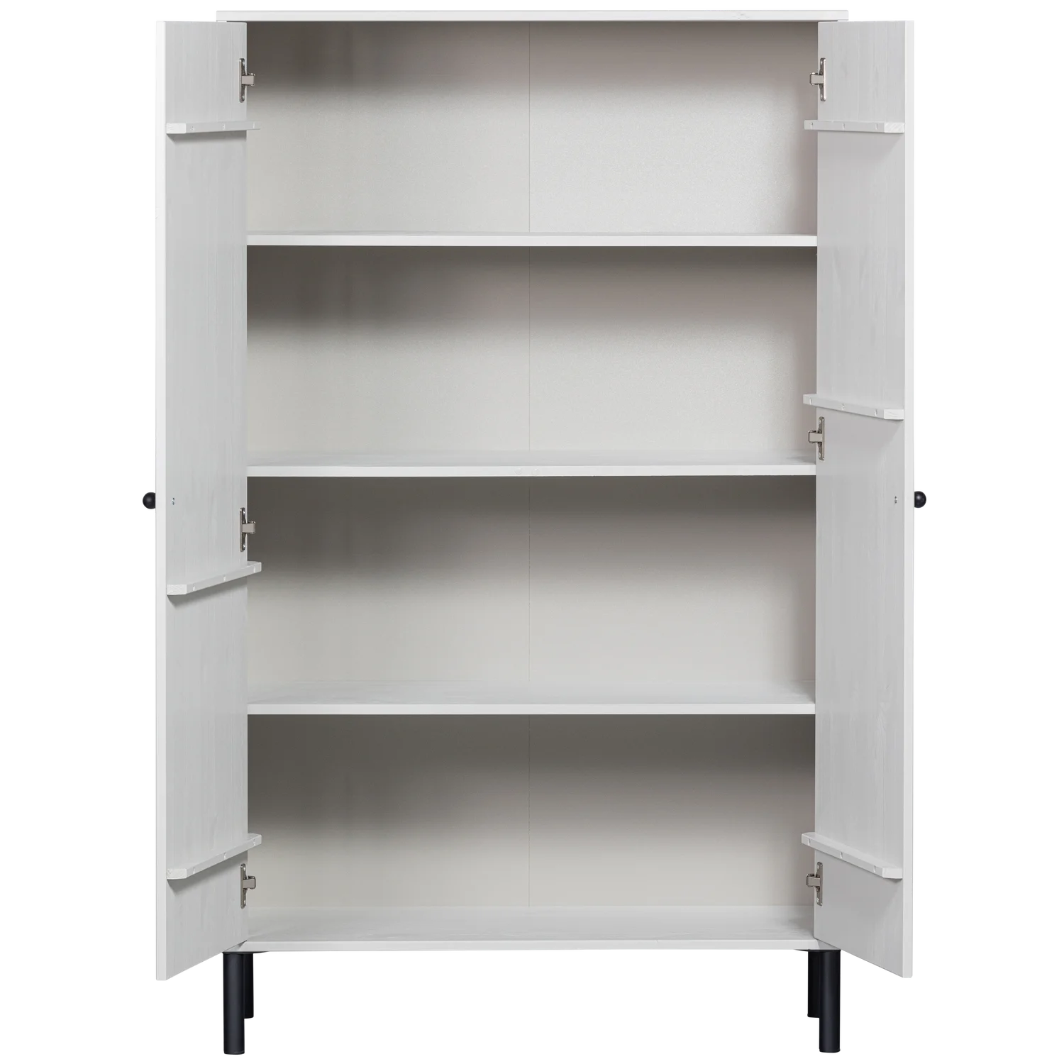Schrank XINA Holzschrank H 149 cm Kiefer Massiv wolkengrau
