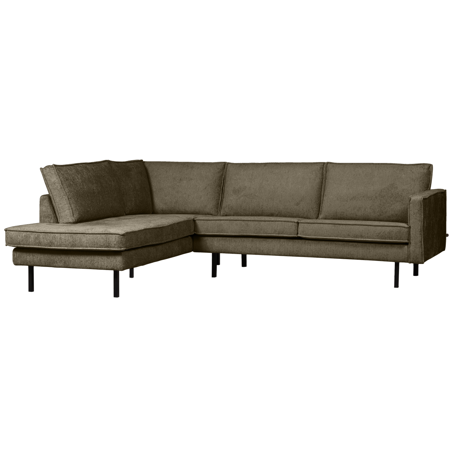 Eckgarnitur Rodeo Struktur Samt bonsai Couch Sofa Ecksofa Longchair links