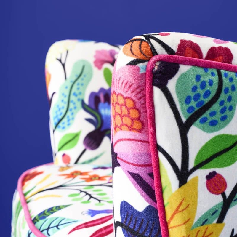 Sessel FLOWER Samt Samtsessel bunt floral