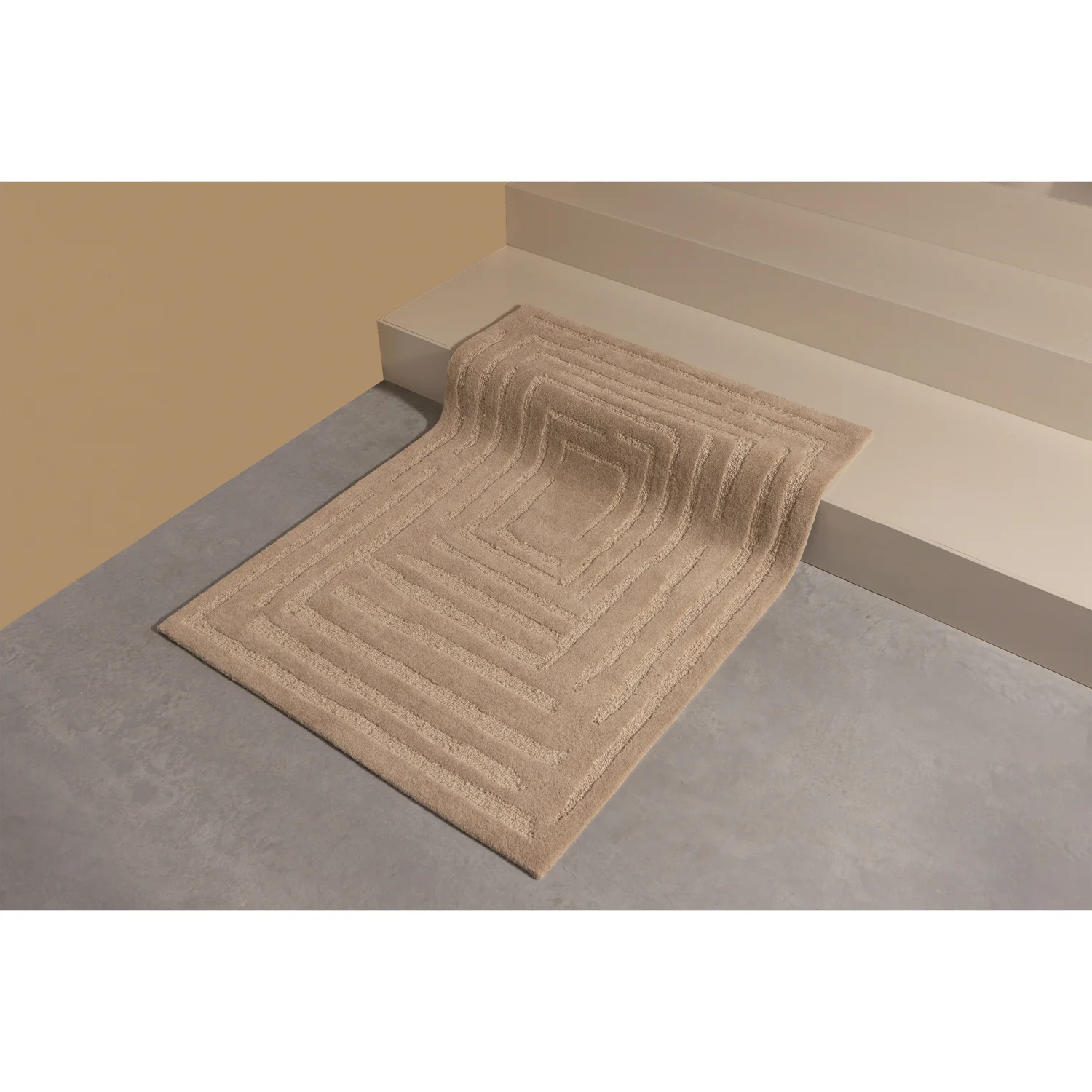 Teppich ALICIA 240 x 170 cm Wolle sandfarben Carpet
