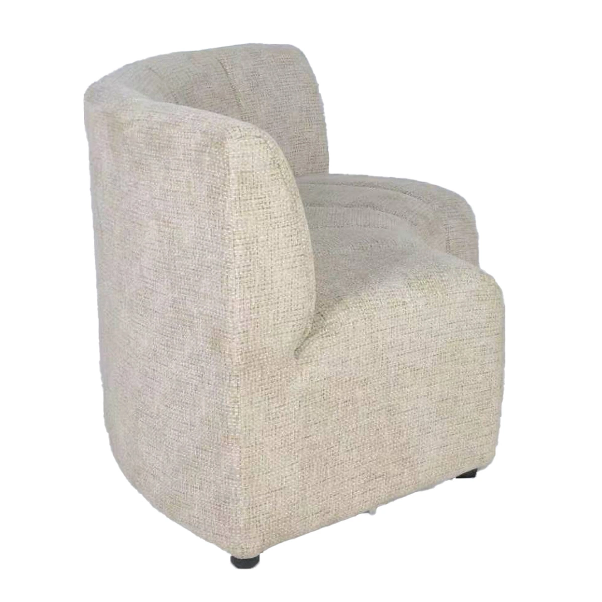 Esszimmerbank VENTO – Runde Polsterbank in Beige Chenille