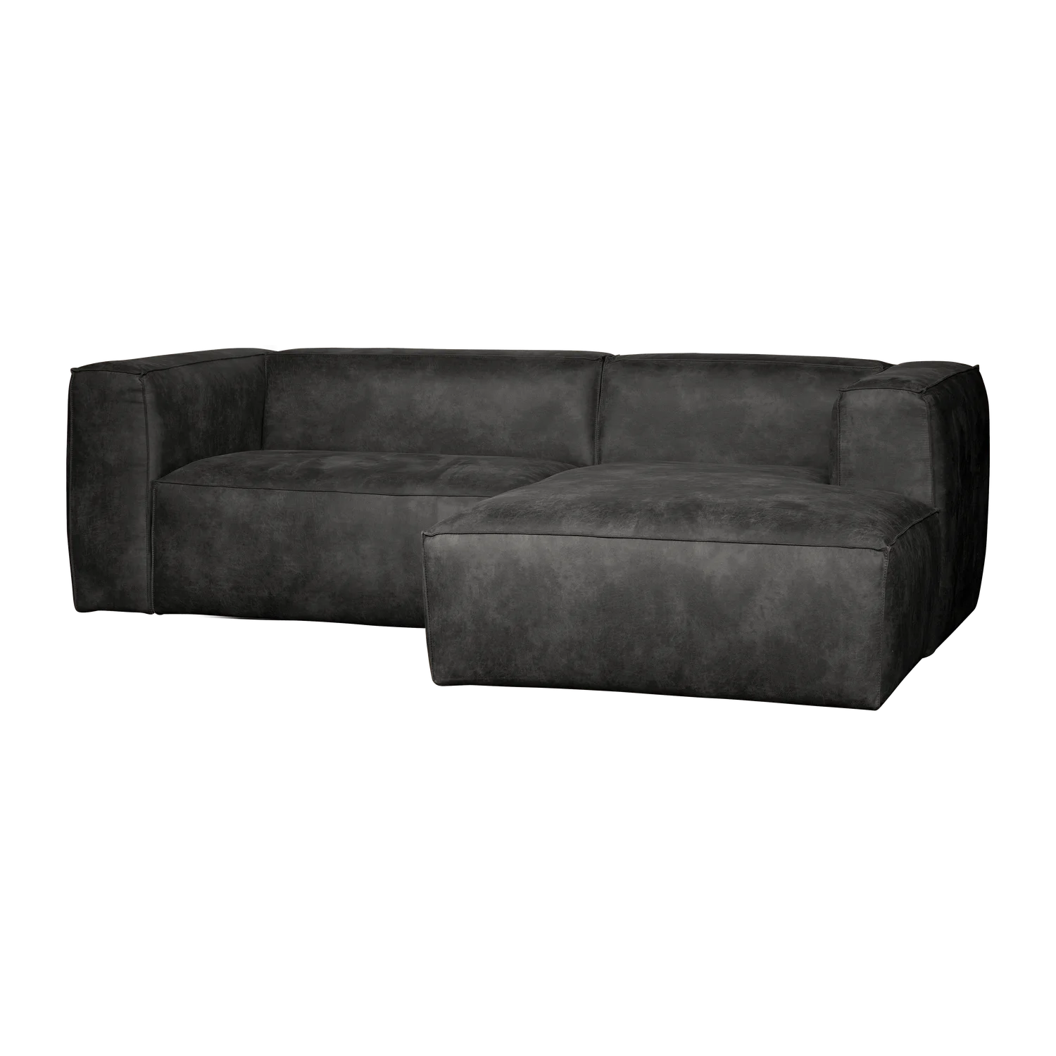 Ecksofa BEAN Eco Kunstleder schwarz Longchair rechts