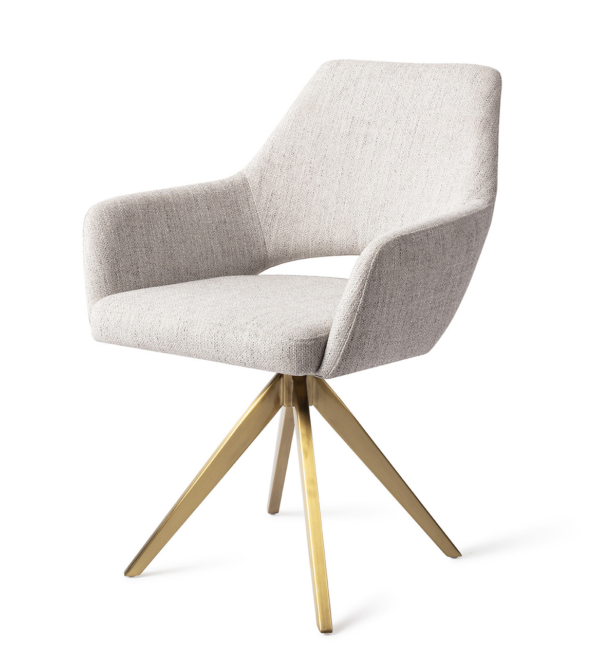 Esszimmerstuhl drehbar hellgrau YANAI Stuhl Beine gold
