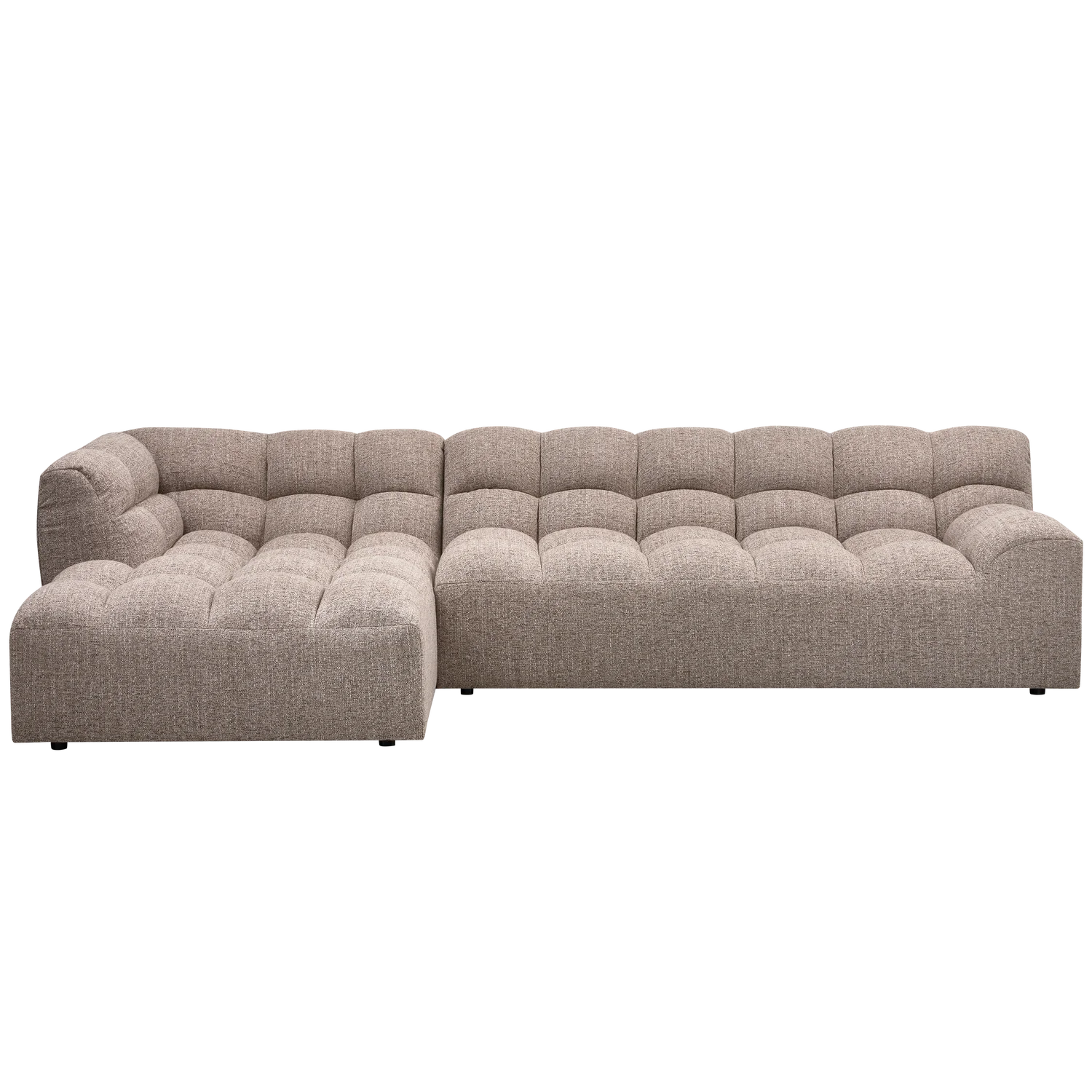 Ecksofa Sofa ALLURE Bezug Webstoff Melangebraun Chaiselongue links