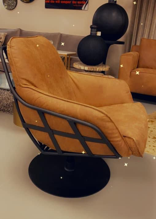 Exclusiver Sessel Jurgen drehbar CONCRETE Leder Ledersessel