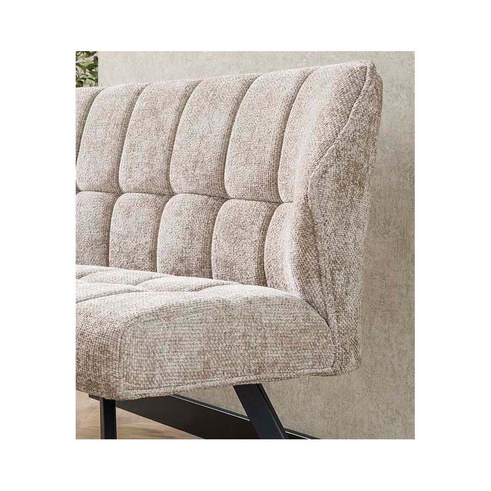 Essgruppe Esstischgruppe gepolstert Esstischbank + 3 Armlehnstühle sand