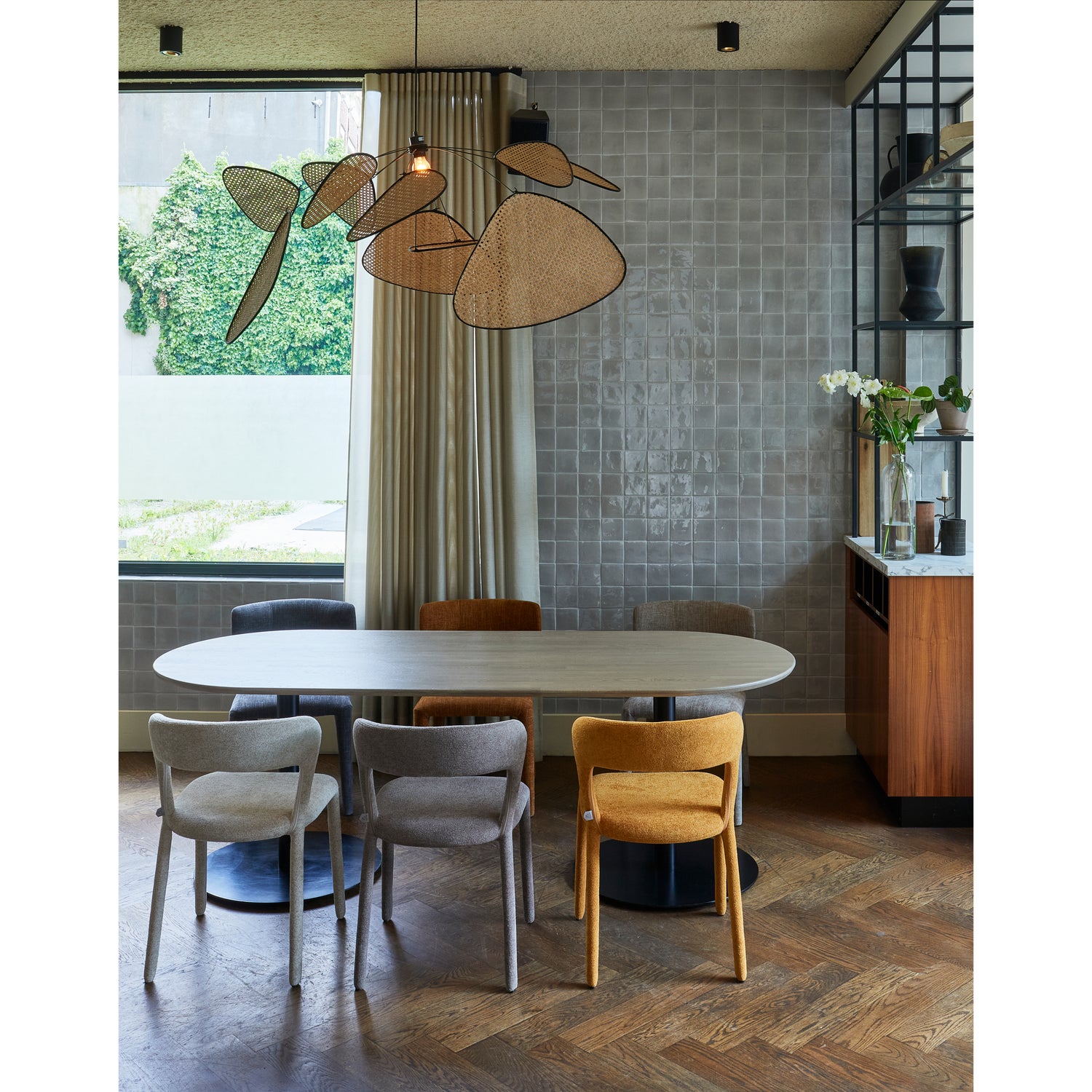 Esstisch TABLO DTL 220 x 90 cm Eichenholz grau