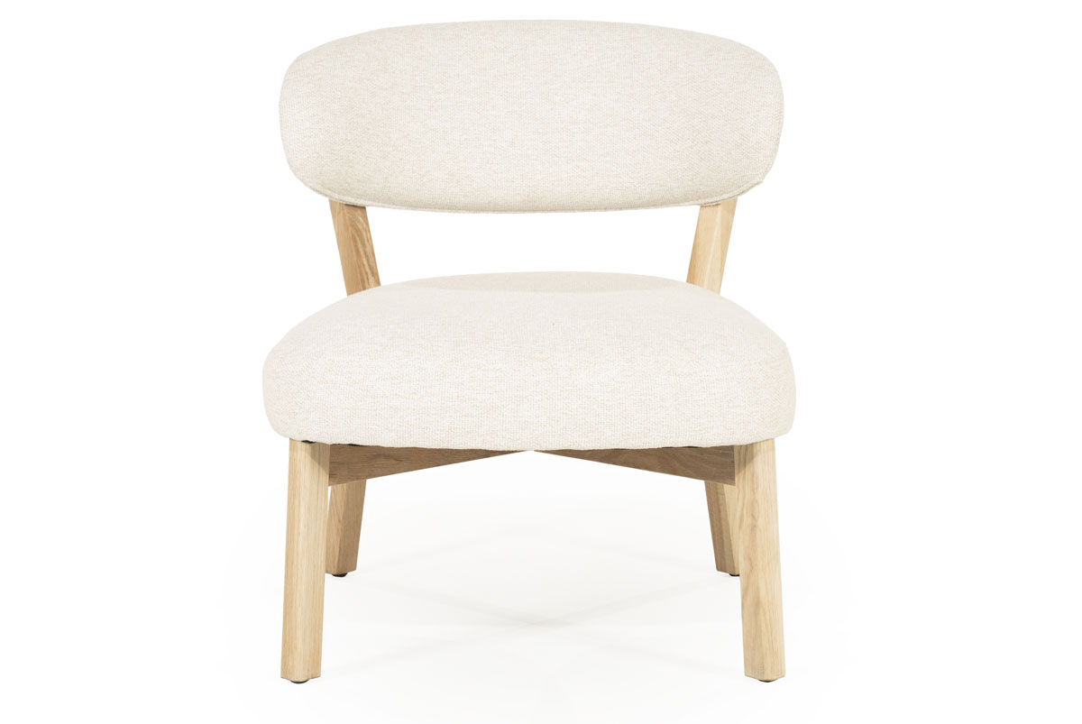 Sessel Mikky Eiche helbraun Stoff beige Clubsessel Fernsehsessel