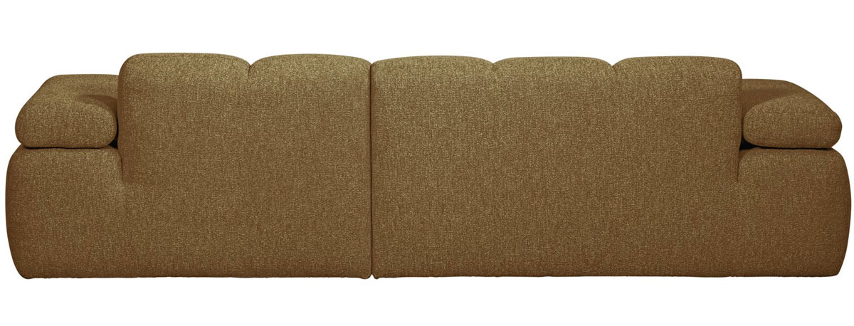 woood Chaiselongue Sofa MOJO rechts Bouclé gelbbraun melange