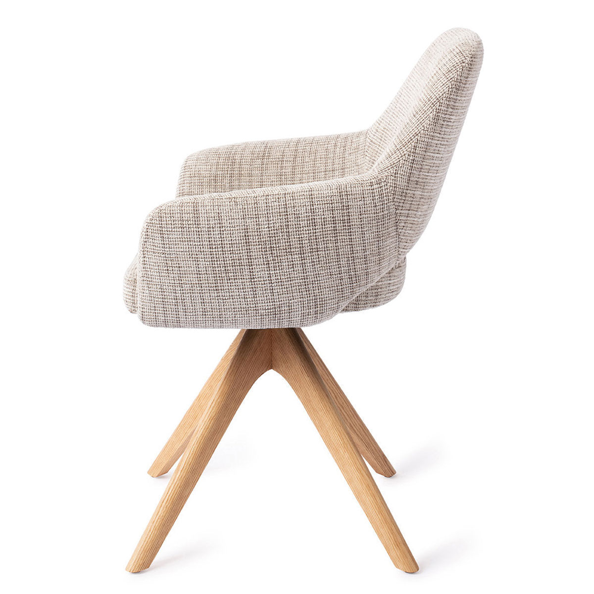 Esszimmerstuhl YANAI drehbar – Caramel mit Gestell in Eiche hell