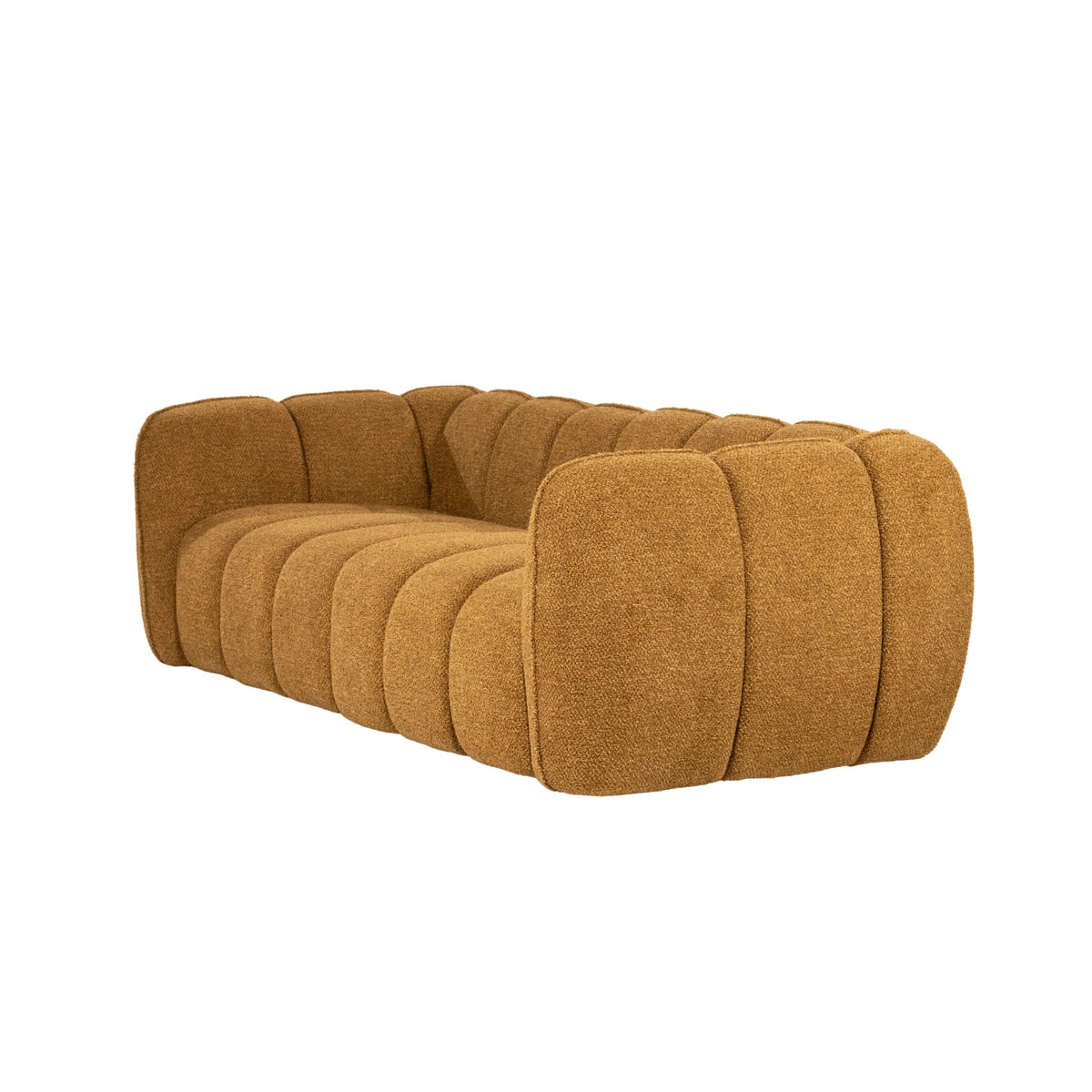 BY-BOO Sofa Cubetto senffarben 220 cm Stoffbezug  