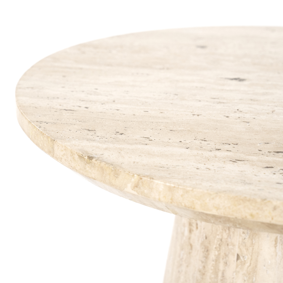 Couchtisch Laimee rund Ø 70 cm Travertin Naturstein
