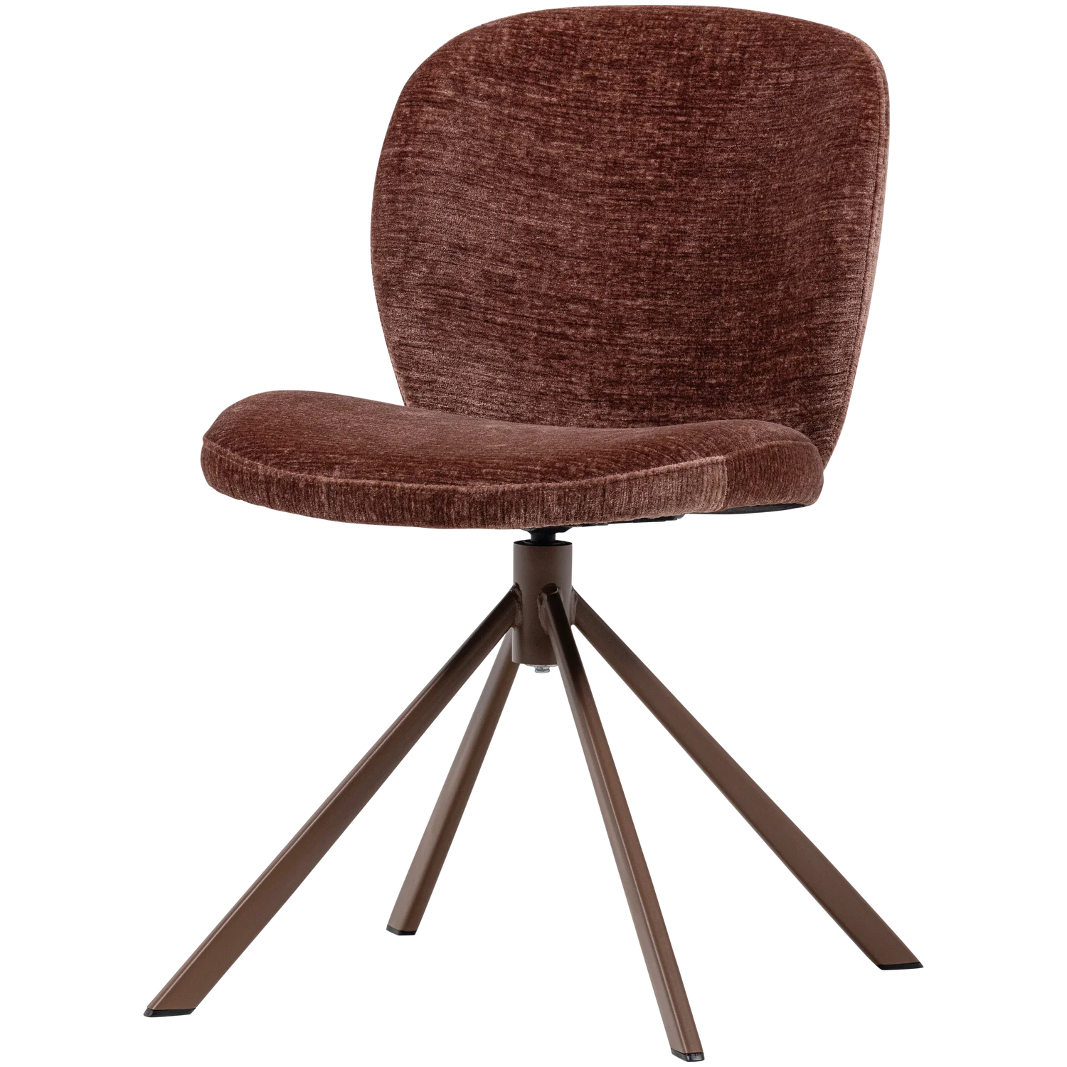 2er Set Esszimmerstuhl FEMKE drehbar Chenille braun