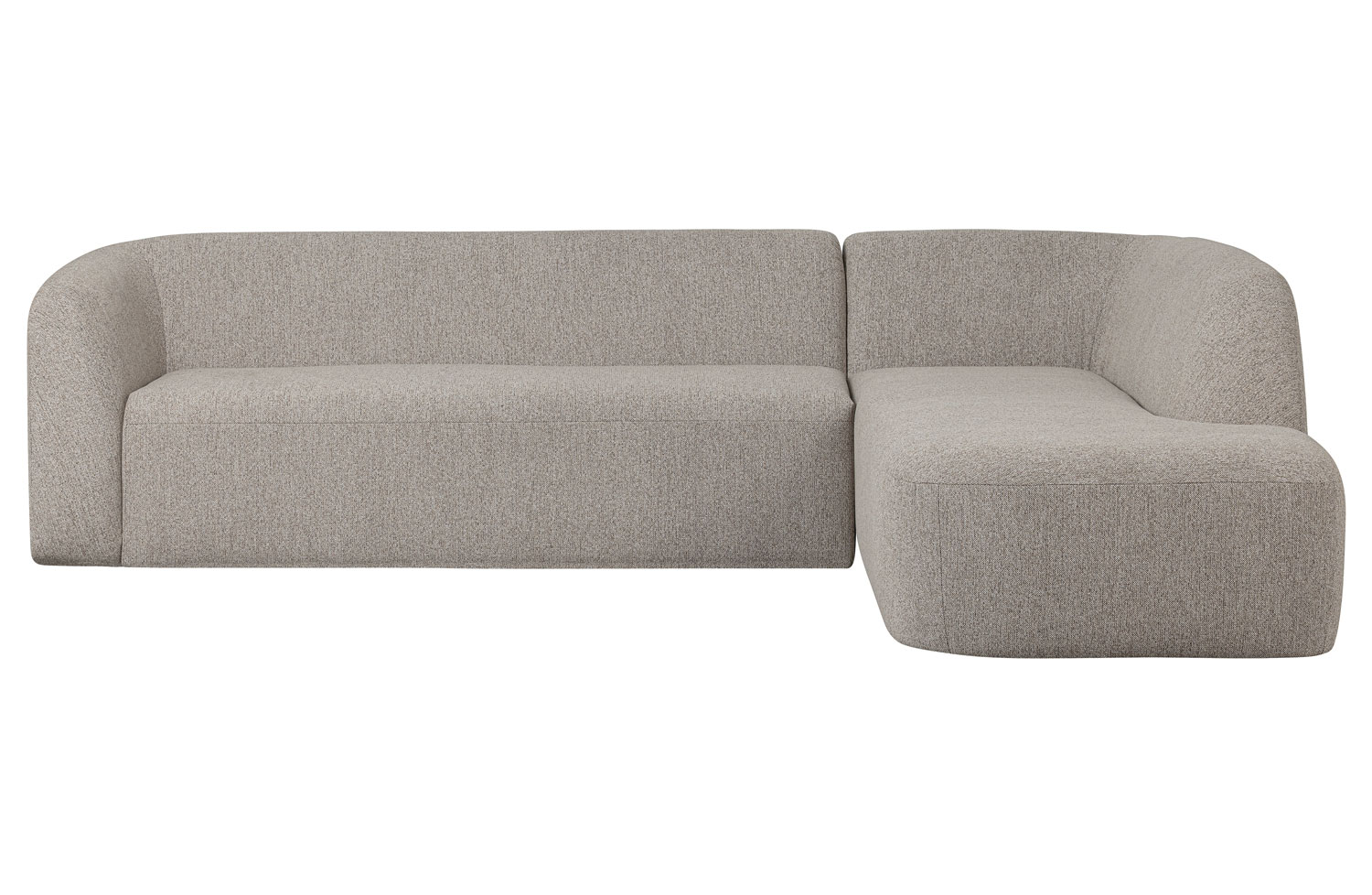 Eckgarnitur Sloping Chenille off white melange Ecksofa Longchair rechts