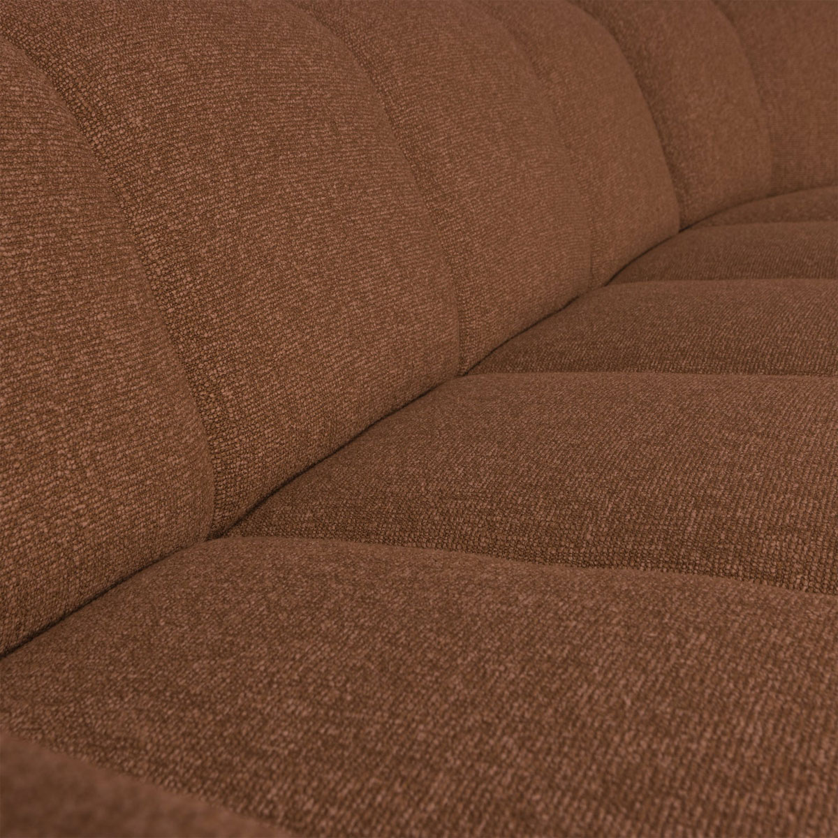 woood Ecksofa MOJO Bouclé rostbraun meliert Chaiselongue rechts