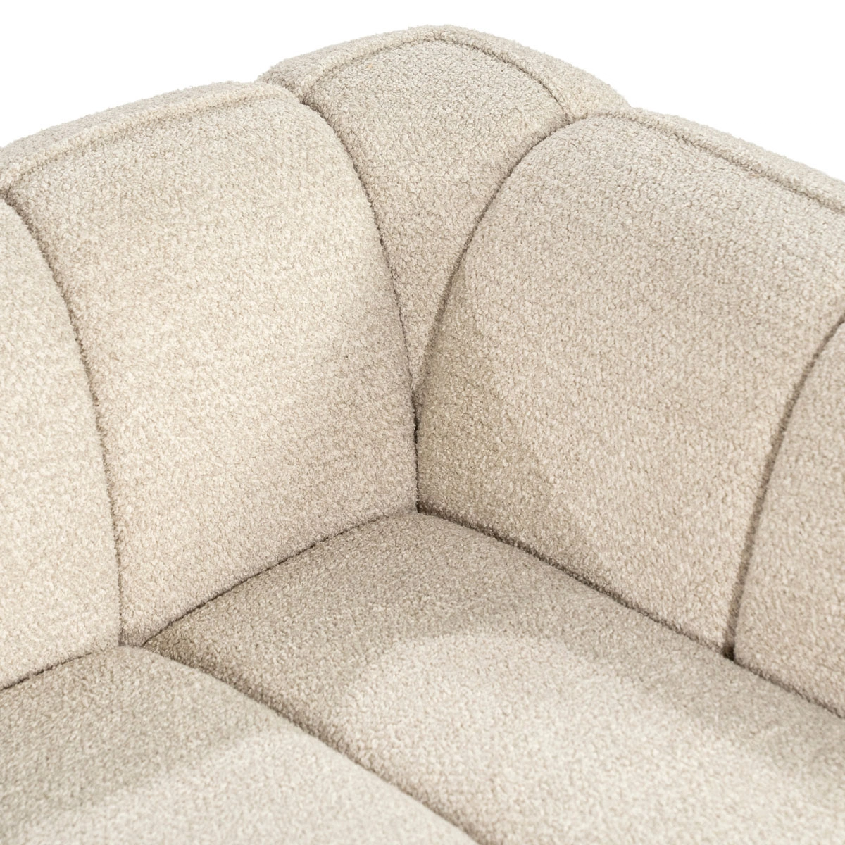 BY-BOO Sofa Cubetto taupe 220 cm Stoffbezug  