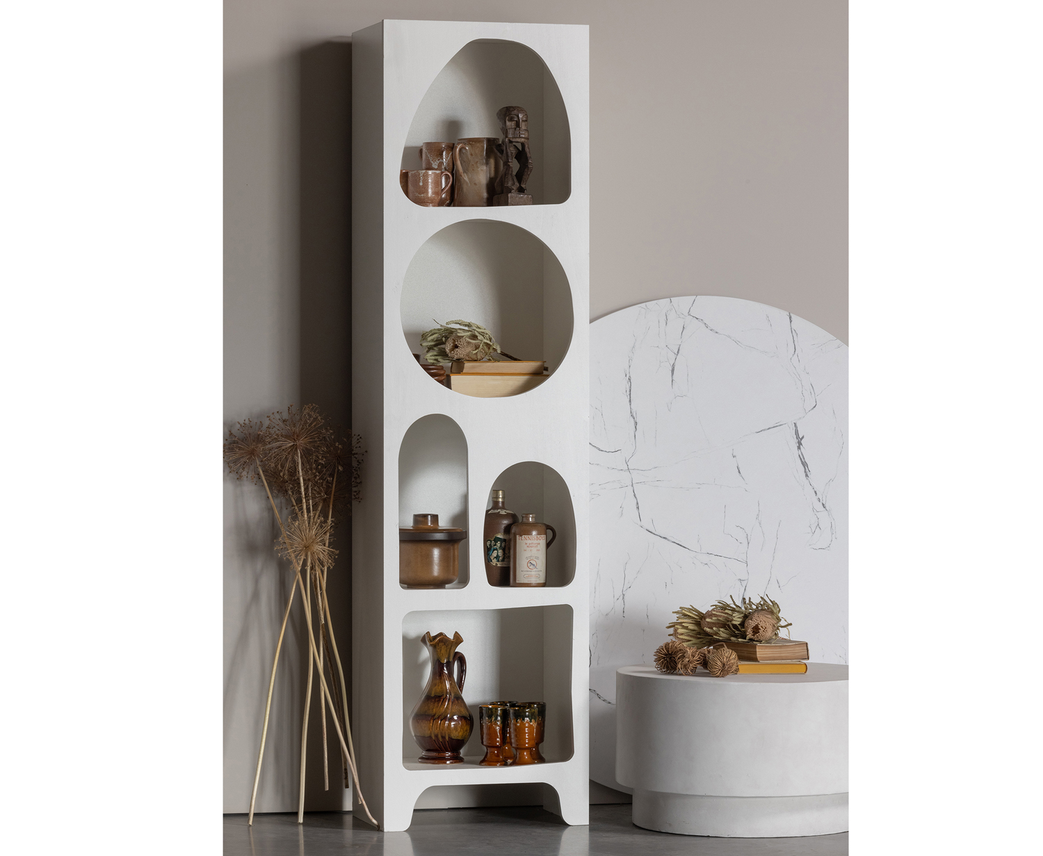 Schrank Regal schmal Caz H 180 cm weiß FSC