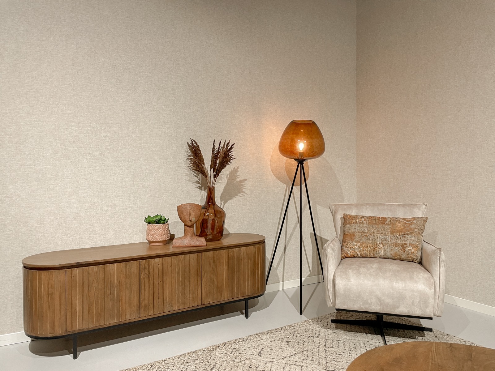 TV Möbel Lowboard Noor 170 cm Mangoholz natur