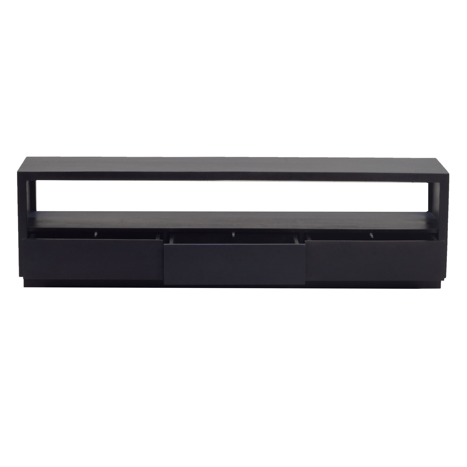 TV Lowboard Aura 150 cm 3 Schubladen Mango schwarz