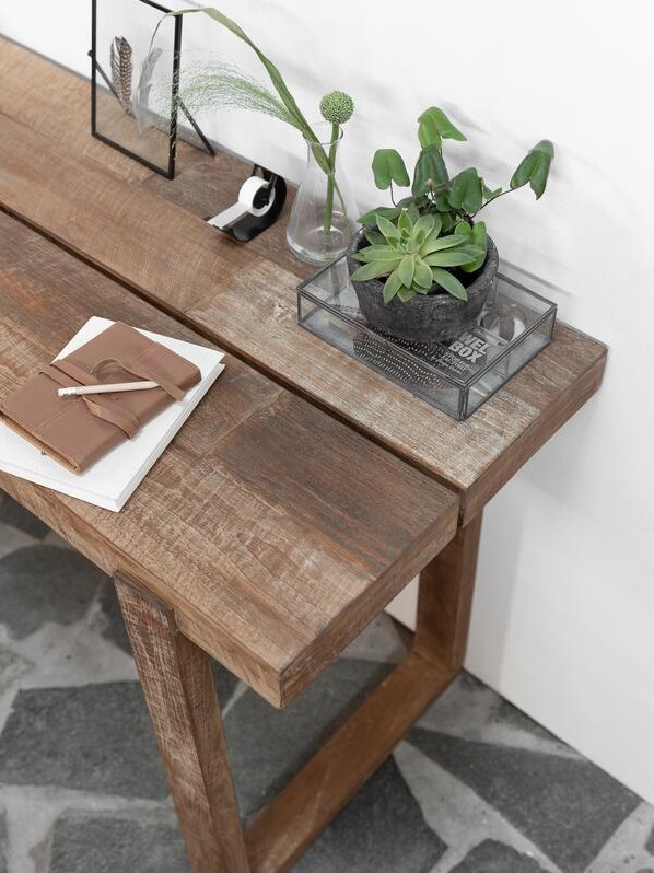 Konsolentisch 150 cm recyceltes Tekholz  Konsole