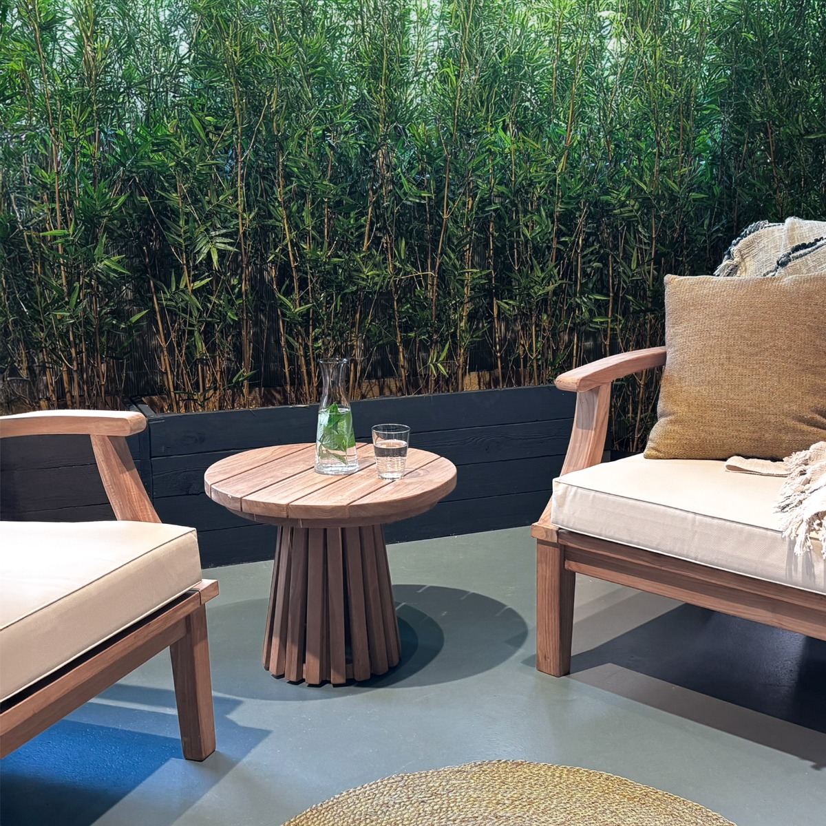 Garten Couchtisch Cindo Ø 50 cm Teakholz natur  