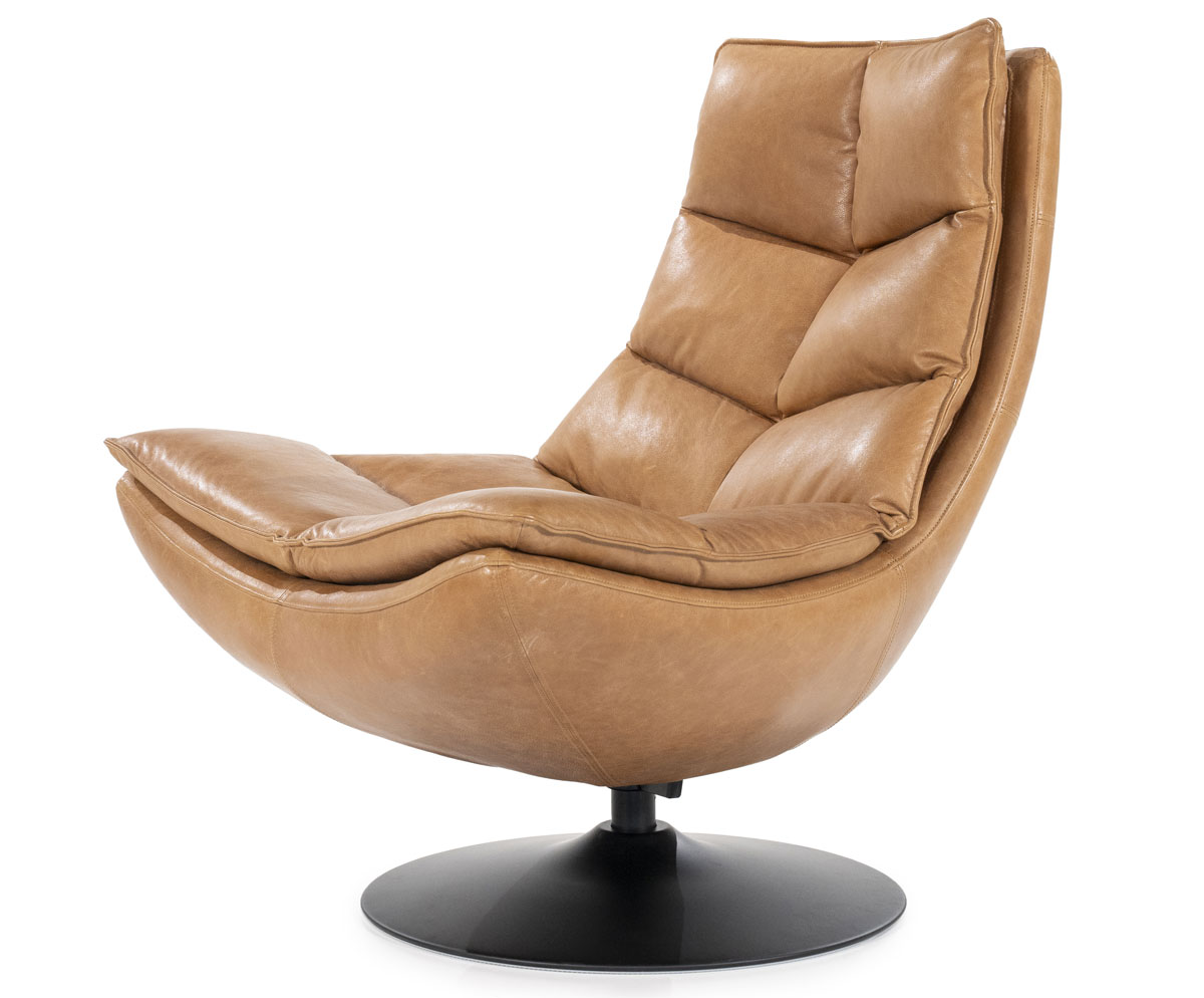 Sessel Relaxsessel Sven Boho Leder cognac Drehsessel