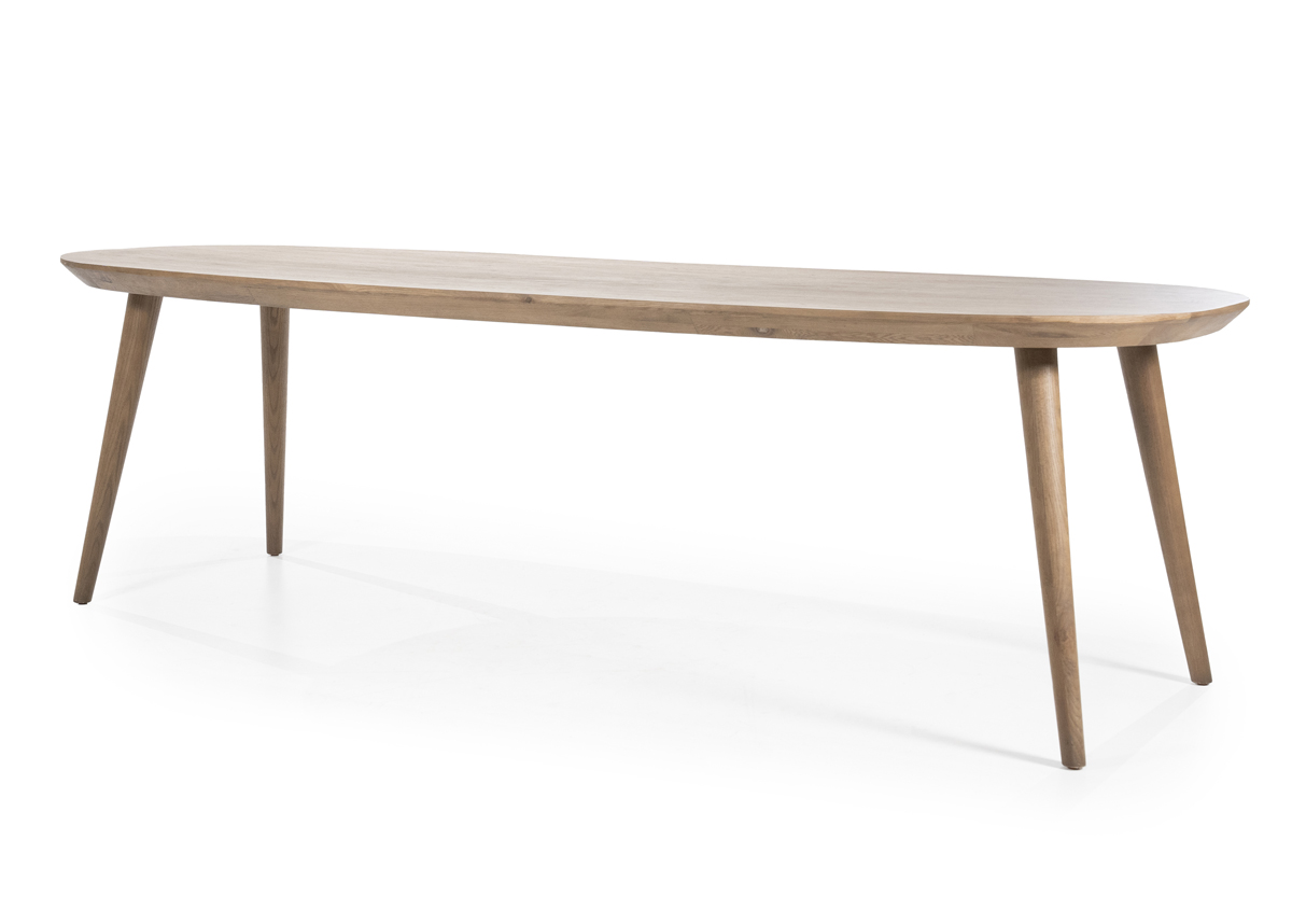Esstisch Elijah oval 300 x 100 cm Braun Eiche dunkelbraun