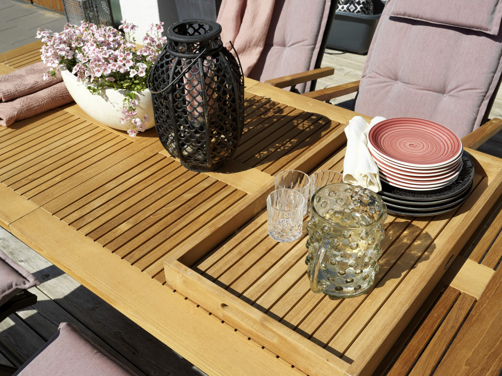 Teak Gartentisch ausziehbar LYON 225 / 300 cm khaki