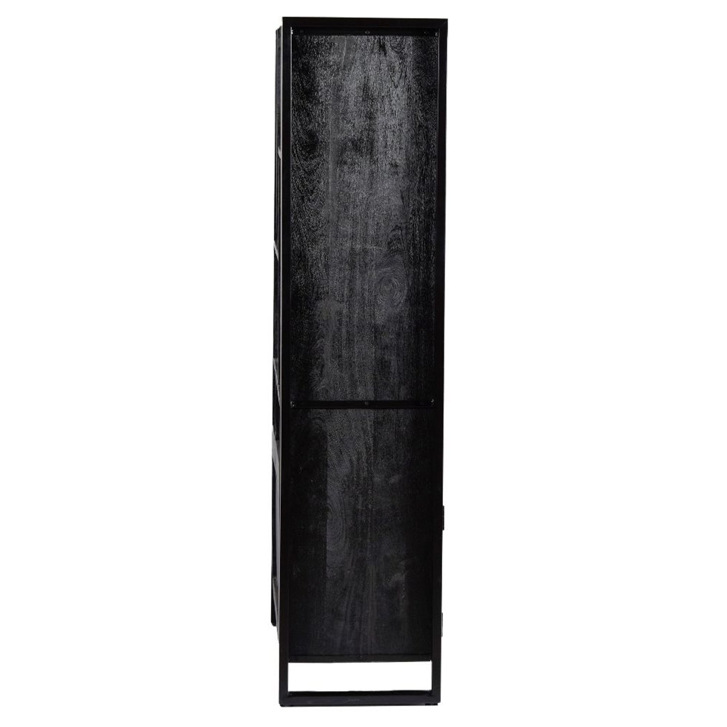 Regal Schrank Norris B 110 cm Mangoholz massiv schwarz