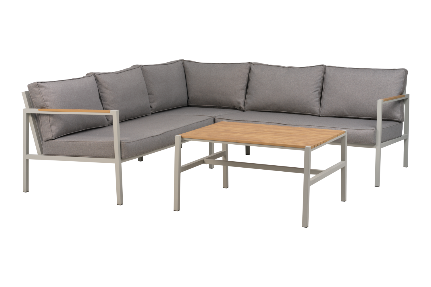 Garten Lounge Set Ecksofa Cap mit Tisch Aluminium hellgrau