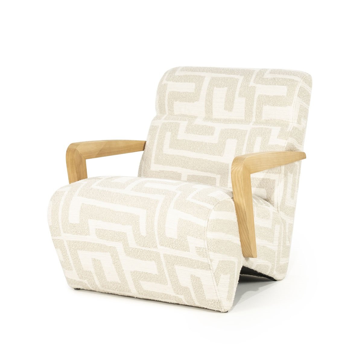 Sessel Olek Eschenholz Stoff beige Libre Relaxsessel Fernsehsessel