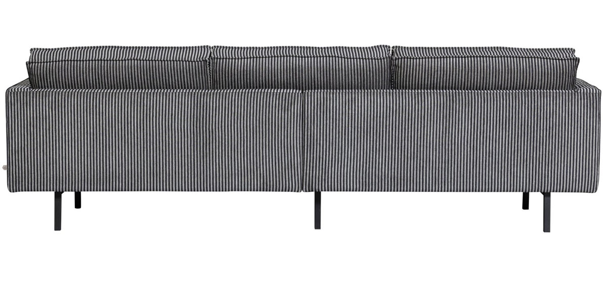 BePureHome 3 Sitzer Sofa RODEO Webstoff Streifen schwarz grau