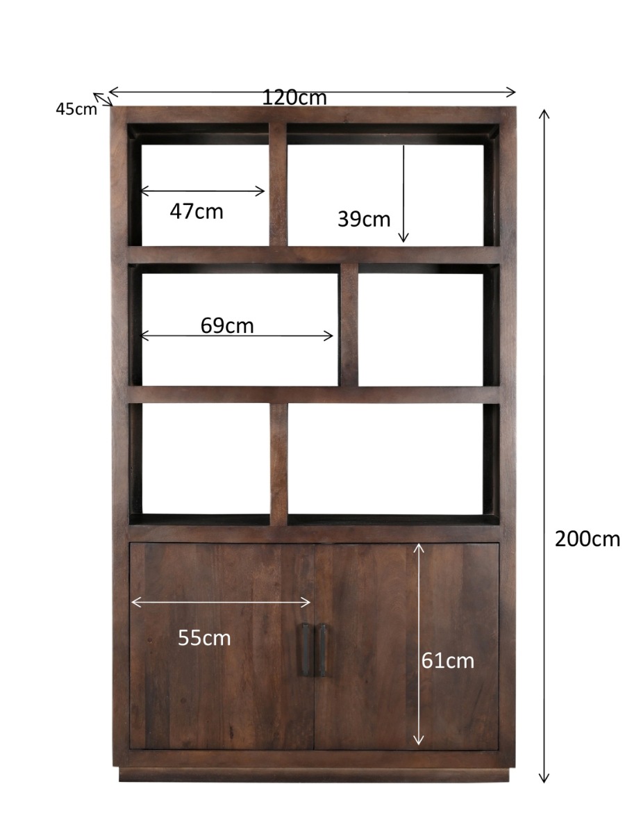 Schrank Regal Jaxx B 120 cm Mangoholz braun