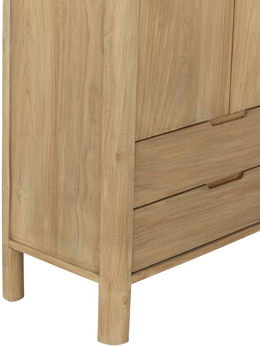 Hochschrank Forte H 190 cm Teakholz natur Schrank