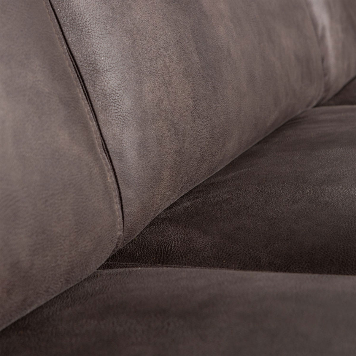woood Ecksofa Statement Eco Leder dunkelgrau Chaiselongue rechts