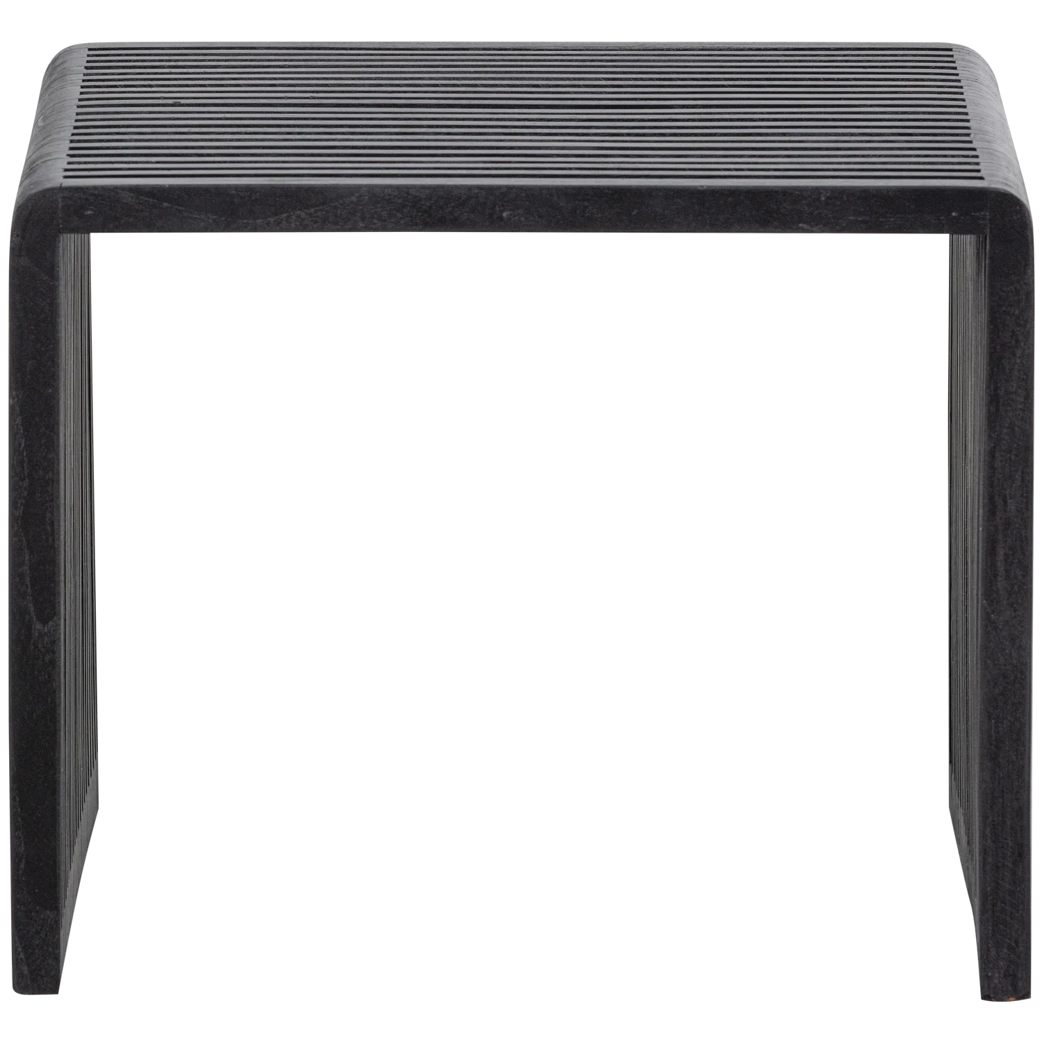 2er Set Beistelltisch WILLA recyceltem Teakholz schwarz