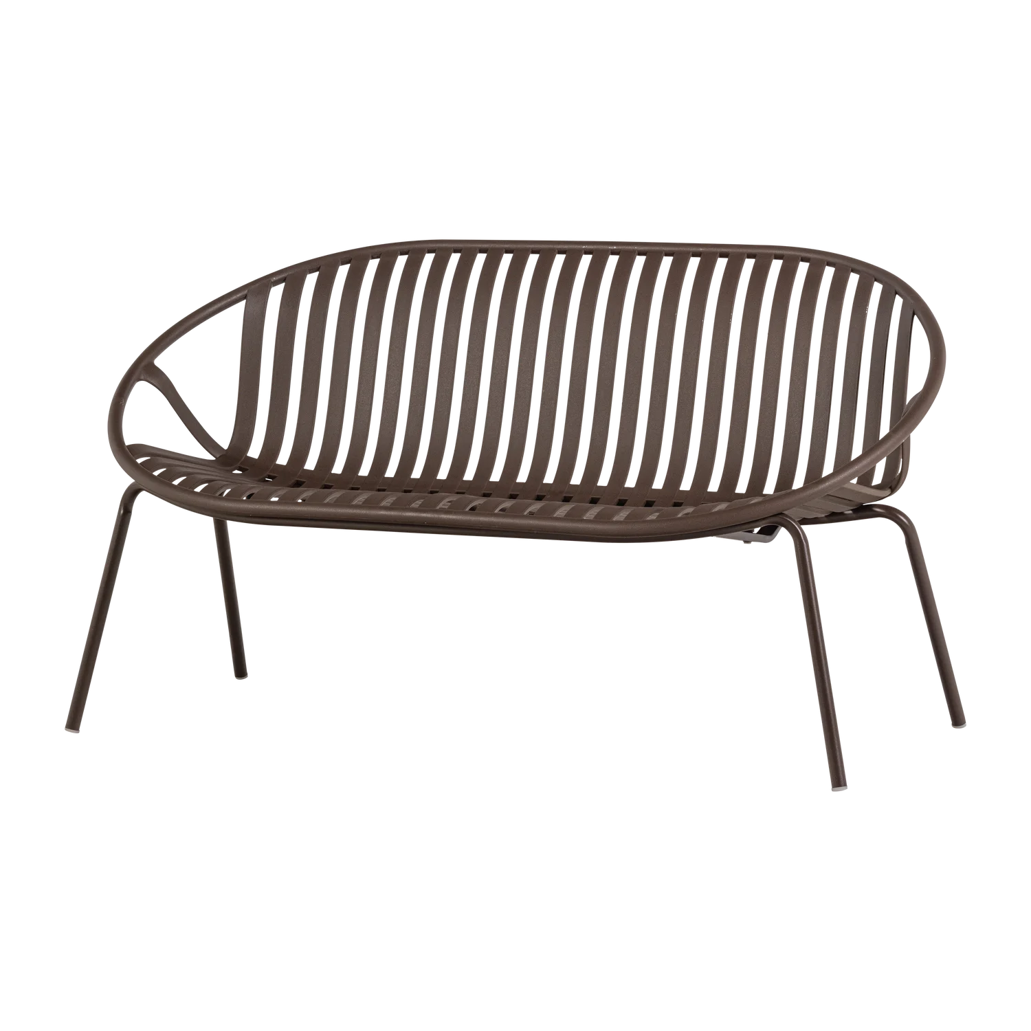 Outdoor 2 Sitzer Gartenbank BRUCE 131 cm Metall lila braun