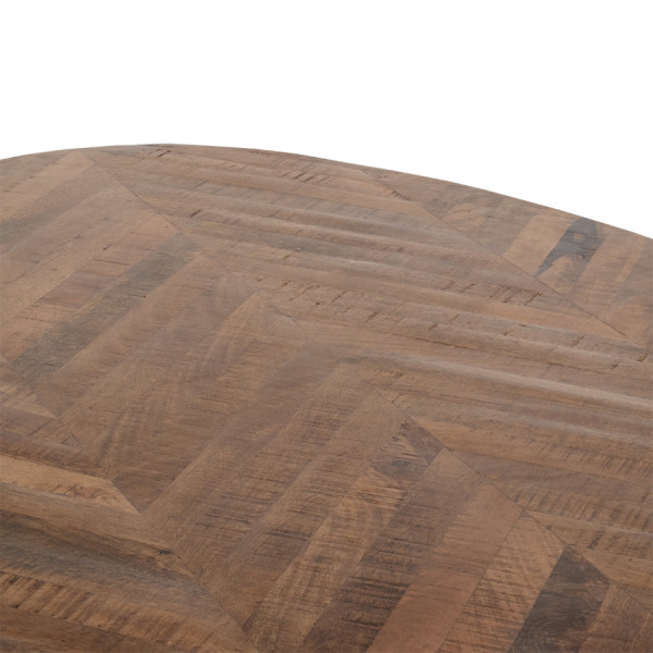 Esstisch Max oval 200 x 100 cm Mango Holz Fischgräte Tisch