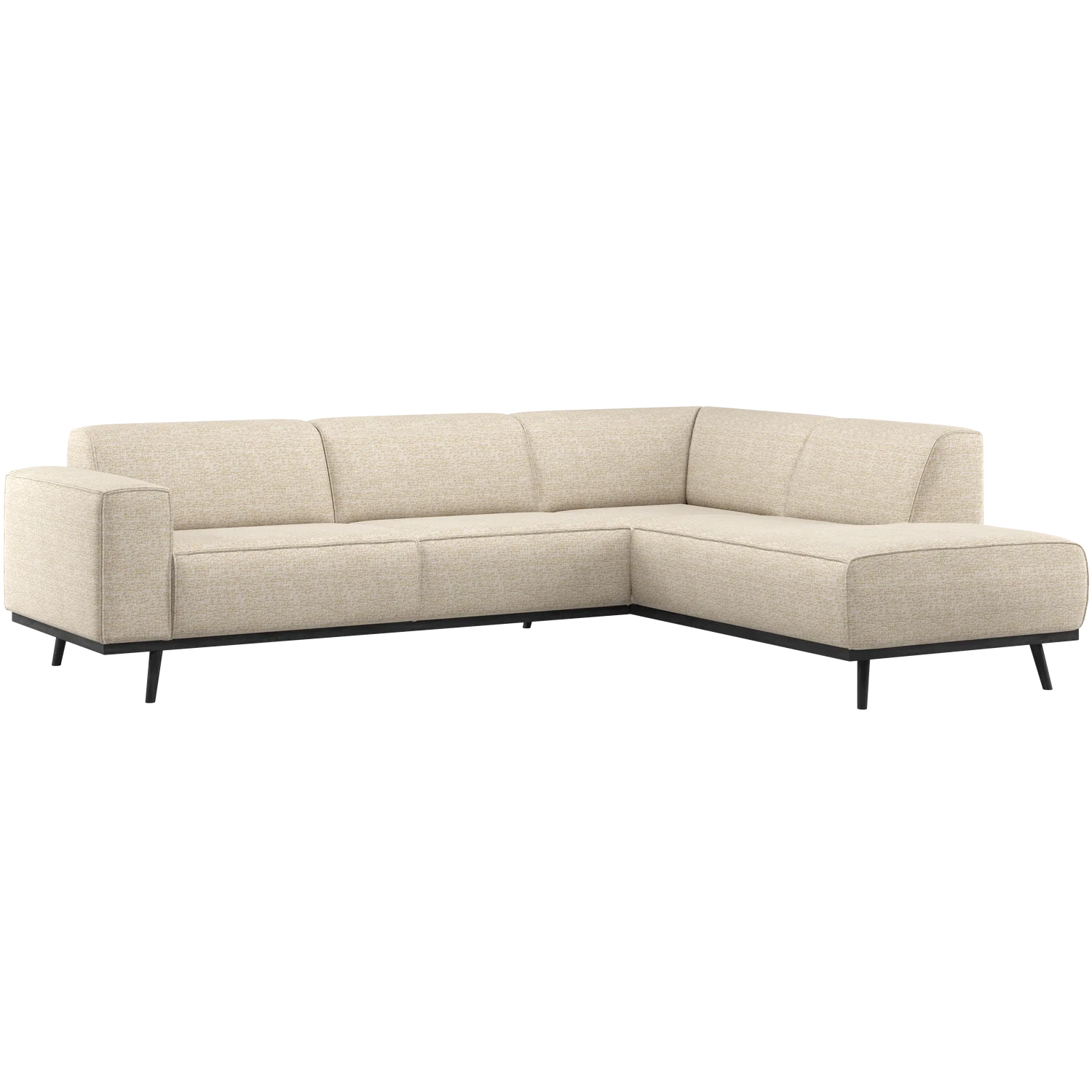 Eckgsofa STATEMENT Webstoff beige melange Longchair rechts