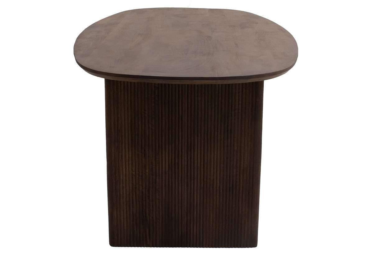 Esstisch LAYA 210 x 100 cm oval Mango Massivholz dunkelbraun