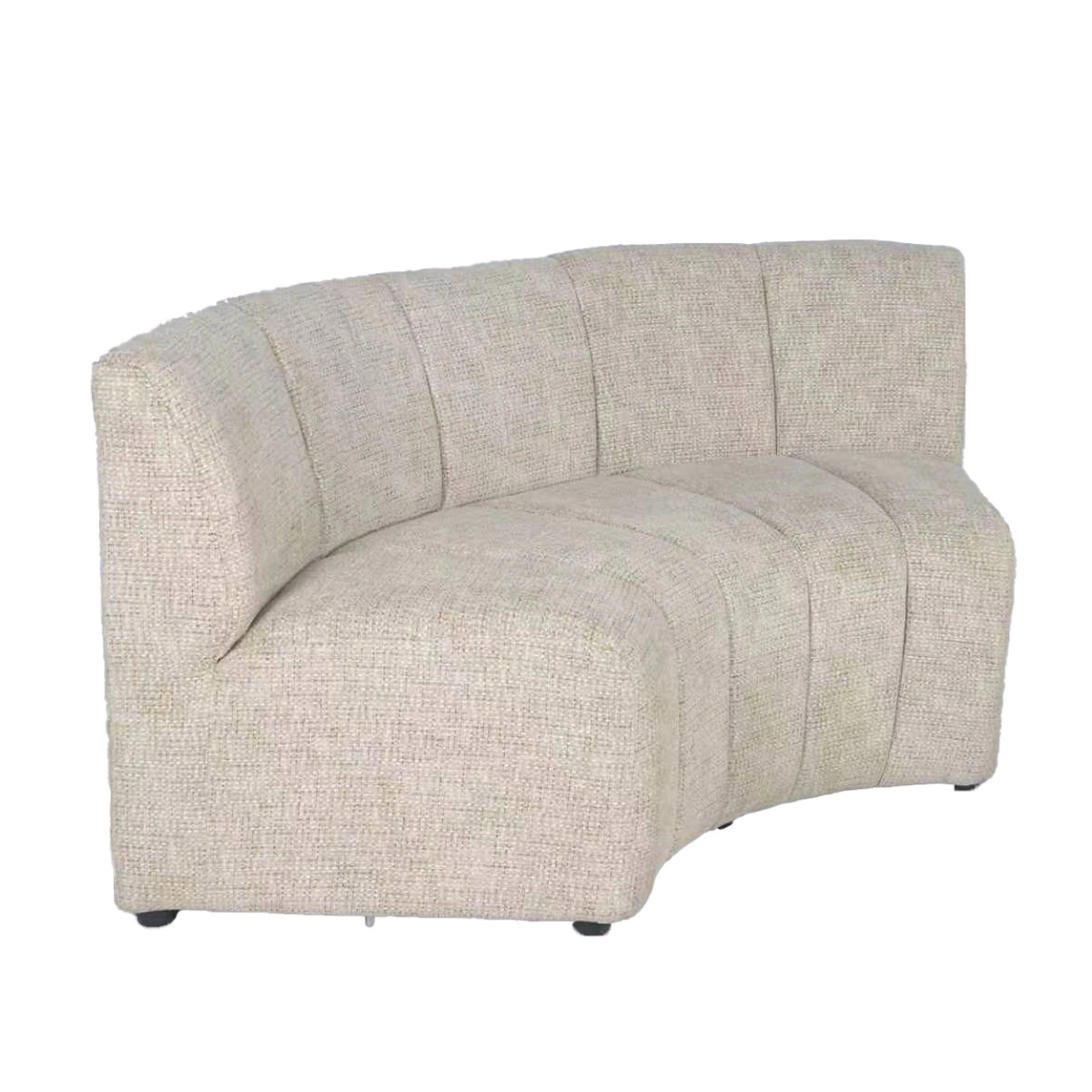 Esszimmerbank VENTO – Runde Polsterbank in Beige Chenille