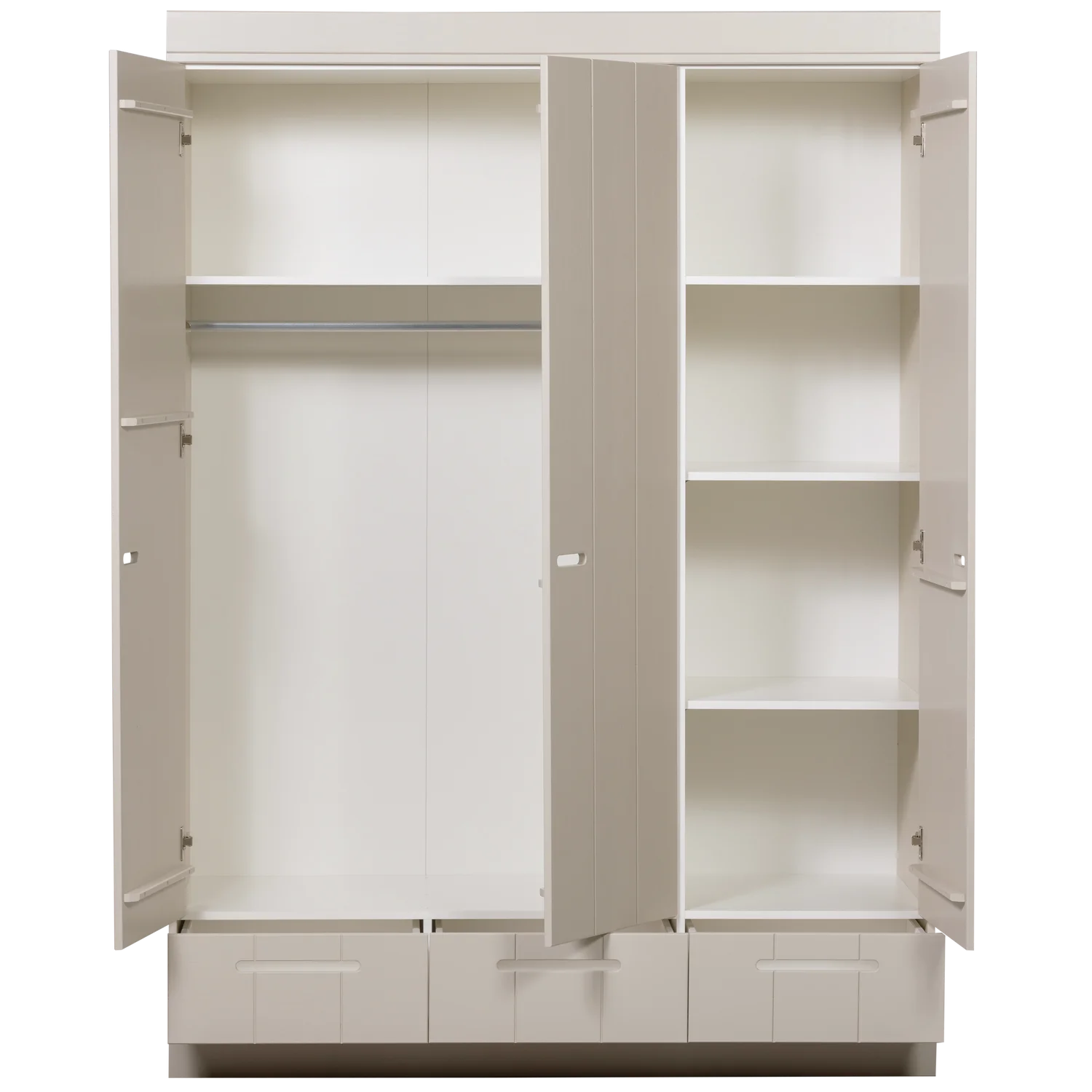 Kleiderschrank Schrank 140 cm CONNECT Kiefer staubgrau