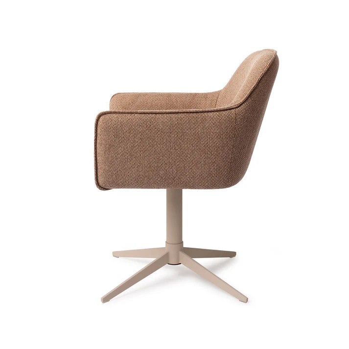 Esszimmerstuhl Hofu – French Toast dunkelbeige mit Gestell in Metall beige