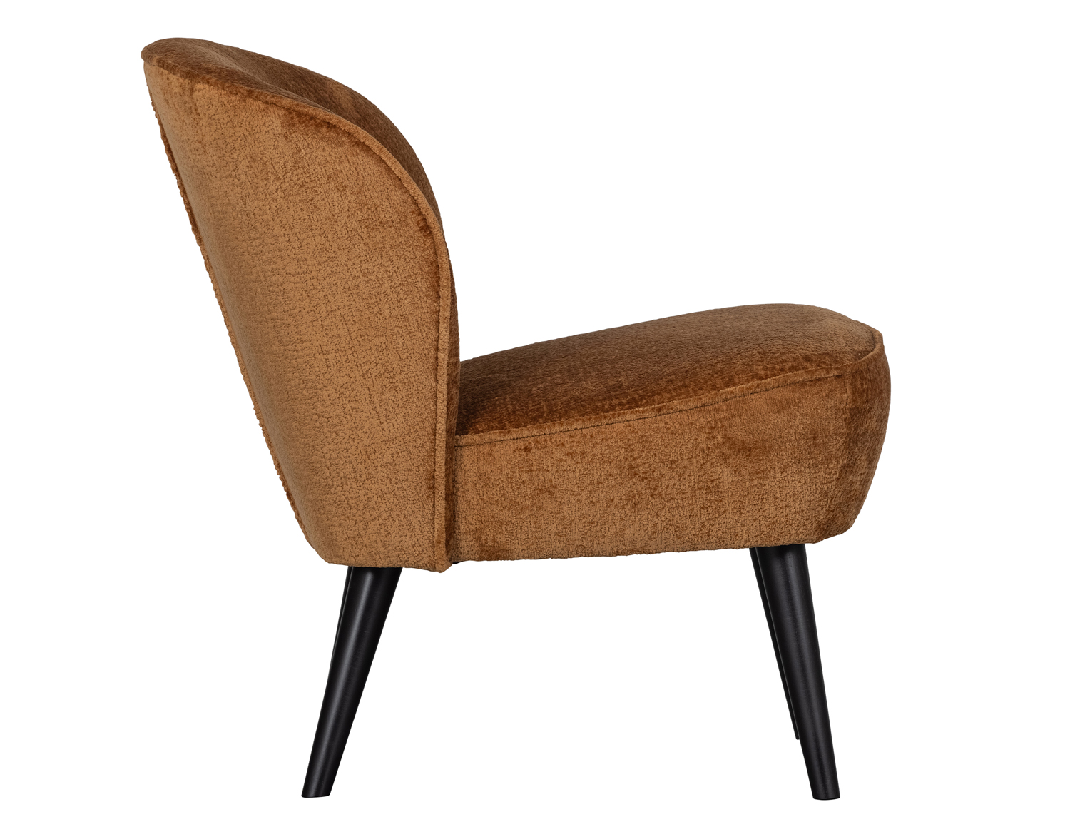 woood Sessel SARA structure velvet cognac Clubsessel