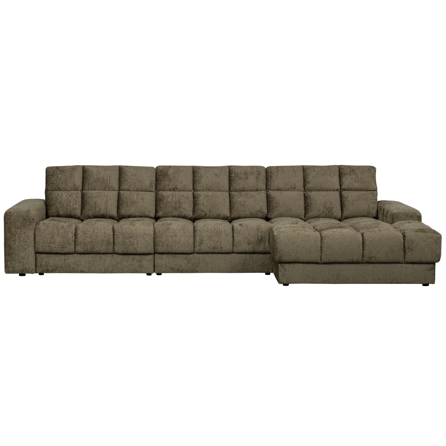 Ecksofa Sofa SECOND DATE Bezug Struktur Velvet bonsai Chaiselongue rechts